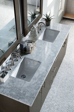 72" Metropolitan Silver Oak Double Sink Bathroom Vanity, James Martin Vanities - vanitiesdepot.com