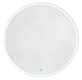 42" Cirque Round Mirror, Glossy White