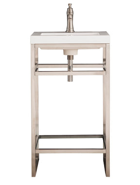 20" Boston Stainless Steel Sink Console, Brushed Nickel w/ Countertop
