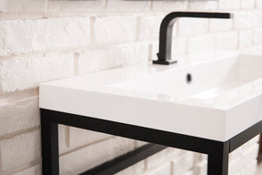 31.5" Boston Stainless Steel Sink Console, Matte Black w/ Countertop