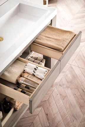 39.5" Brooklyn Single Wooden Sink Console, Platinum Ash w/ Countertop