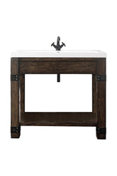 39.5" Brooklyn Single Wooden Sink Console, Rustic Ash w/ Countertop