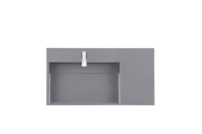 36" Mercer Island Single Sink Bathroom Vanity, Latte Oak w/ Matte Black