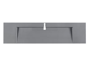 72" Mercer Island Single Sink Bathroom Vanity, Glossy White w/ Matte Black