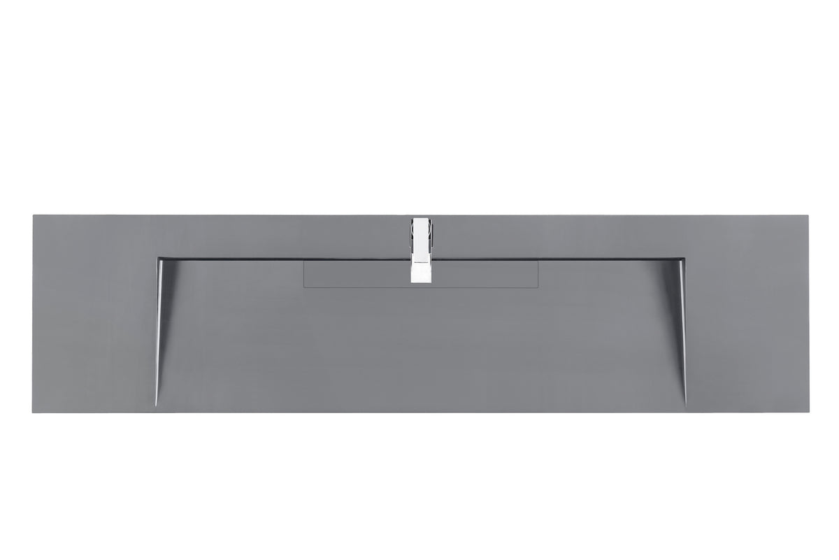 72" DGG Single Composite Stone Countertop, glossy grey