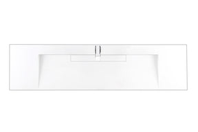 72" Mercer Island Single Sink Bathroom Vanity, Glossy White w/ Matte Black