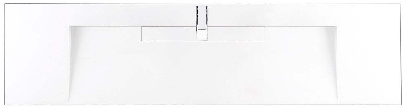 72" Mercer Island Single Sink Bathroom Vanity, Glossy White w/ Radiant Gold