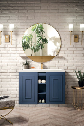 39.5" Alicante Single Sink Bathroom Vanity, Azure Blue w/ Countertop