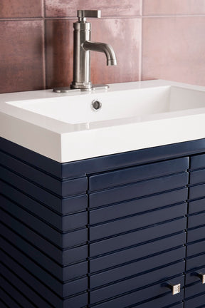 24" Linden Single Sink Bathroom Vanity, Navy Blue w/ Top
