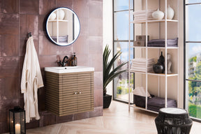 24" Linden Single Sink Bathroom Vanity, Whitewashed Walnut w/ Countertop