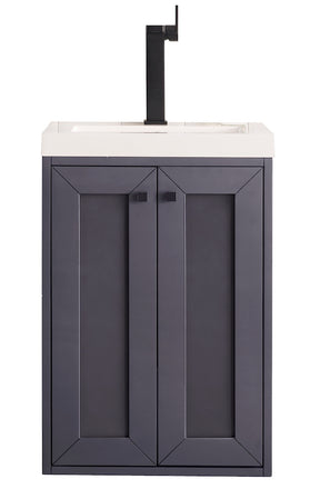 20" Chianti Single Sink Bathroom Vanity, Mineral Grey w/ Countertop