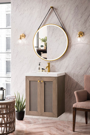 20" Chianti Single Sink Bathroom Vanity, Whitewashed Walnut w/ Countertop