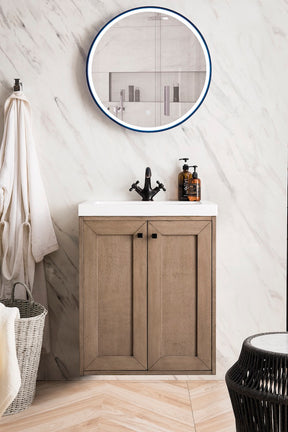 24" Chianti Single Sink Bathroom Vanity, Whitewashed Walnut w/ Countertop