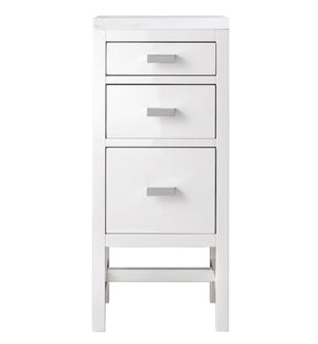 15" Addison Storage Cabinet w/ Drawers, Glossy White