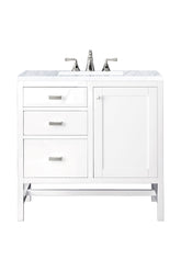 36" Addison Single Sink Bathroom Vanity, Glossy White