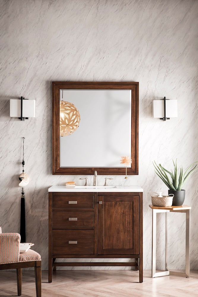 36" Addison Single Sink Bathroom Vanity, Mid Century Acacia