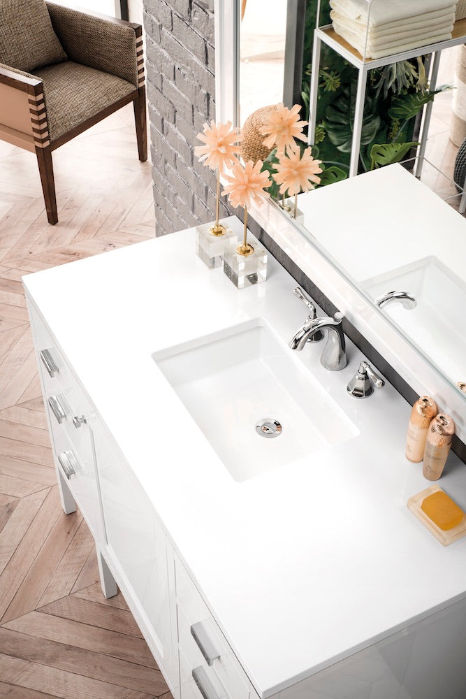 48" Addison Single Sink Bathroom Vanity, Glossy White