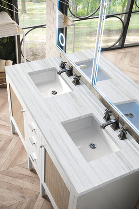 60" Addison Double Sink Bathroom Vanity, Glossy White