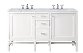 60" Addison Double Sink Bathroom Vanity, Glossy White