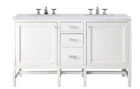 60" Addison Double Sink Bathroom Vanity, Glossy White