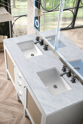 60" Addison Double Sink Bathroom Vanity, Glossy White