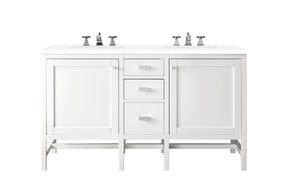 60" Addison Double Sink Bathroom Vanity, Glossy White