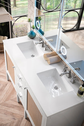 60" Addison Double Sink Bathroom Vanity, Glossy White