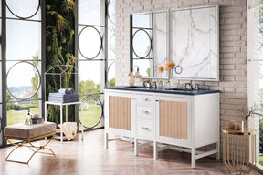 60" Addison Double Sink Bathroom Vanity, Glossy White