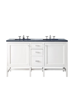 60" Addison Double Sink Bathroom Vanity, Glossy White