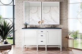 60" Addison Double Sink Bathroom Vanity, Glossy White