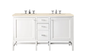 60" Addison Double Sink Bathroom Vanity, Glossy White