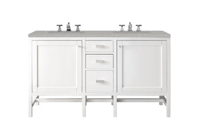 60" Addison Double Sink Bathroom Vanity, Glossy White