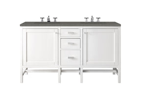 60" Addison Double Sink Bathroom Vanity, Glossy White