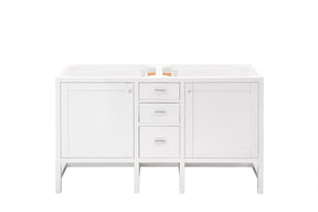 60" Addison Double Sink Bathroom Vanity, Glossy White