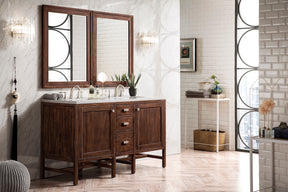 60" Addison Double Sink Bathroom Vanity, Mid Century Acacia