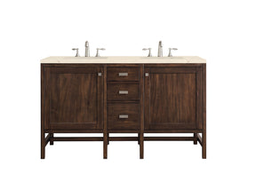 60" Addison Double Sink Bathroom Vanity, Mid Century Acacia