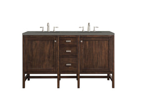 60" Addison Double Sink Bathroom Vanity, Mid Century Acacia