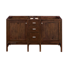 60" Addison Double Sink Bathroom Vanity, Mid Century Acacia