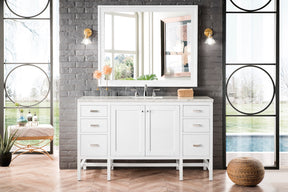 60" Addison Single Sink Bathroom Vanity, Glossy White