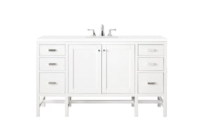 60" Addison Single Sink Bathroom Vanity, Glossy White