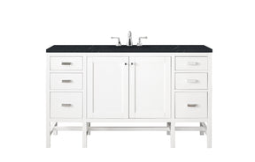 60" Addison Single Sink Bathroom Vanity, Glossy White