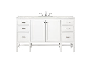 60" Addison Single Sink Bathroom Vanity, Glossy White