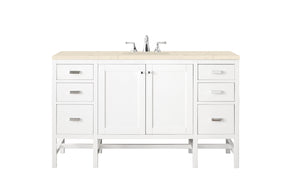 60" Addison Single Sink Bathroom Vanity, Glossy White