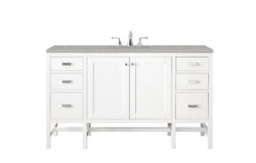 60" Addison Single Sink Bathroom Vanity, Glossy White