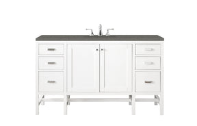 60" Addison Single Sink Bathroom Vanity, Glossy White