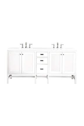 72" Addison Double Sink Bathroom Vanity, Glossy White