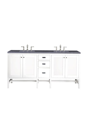 72" Addison Double Sink Bathroom Vanity, Glossy White