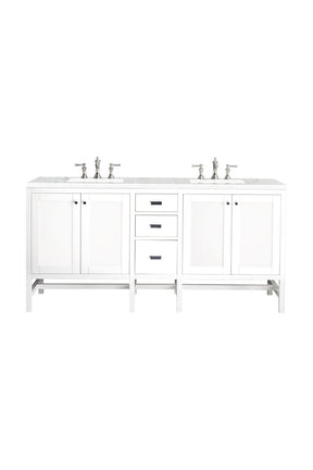 72" Addison Double Sink Bathroom Vanity, Glossy White