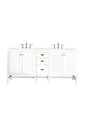 72" Addison Double Sink Bathroom Vanity, Glossy White