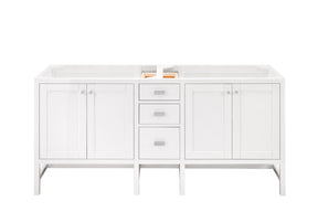 72" Addison Double Sink Bathroom Vanity, Glossy White